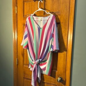 BiBi Pink and Purple Tie Front swimsuit cover